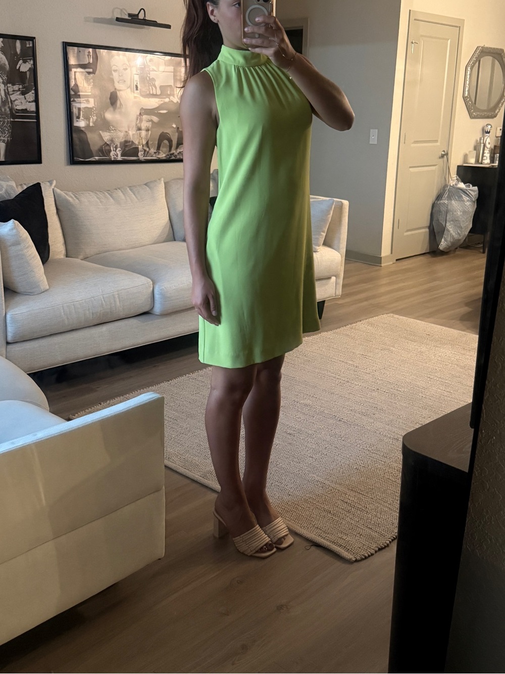 Alex Marie Green Sleeveless High-Neck Dress
